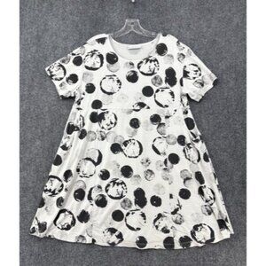 Bryn Walker Mara Tunic Dress Women’s S White Black Circle Print Pockets Cotton